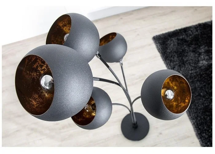 Stojací lampa Magma černá zlatá 170cm