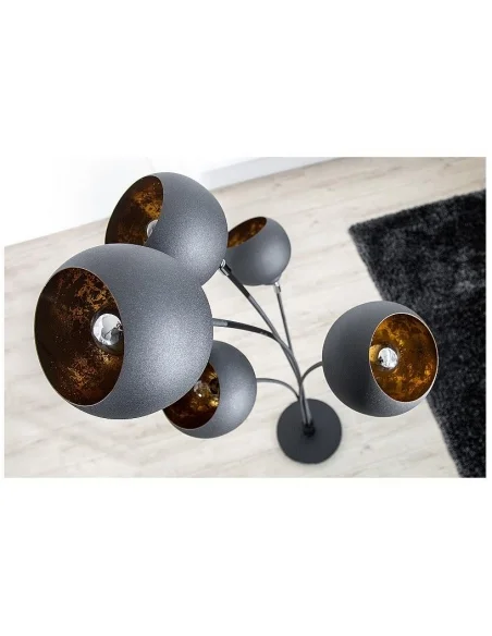 Stojací lampa Magma černá zlatá 170cm