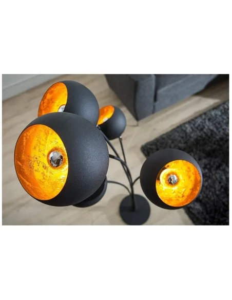 Stojací lampa Magma černá zlatá 170cm
