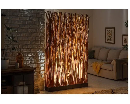 Stojací lampa Paravent přírodní dřevo 180cm