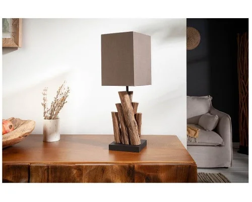 Stolní lampa čistá příroda železné dřevo 45cm