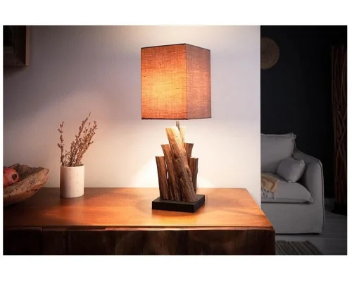 Stolní lampa čistá příroda železné dřevo 45cm 2