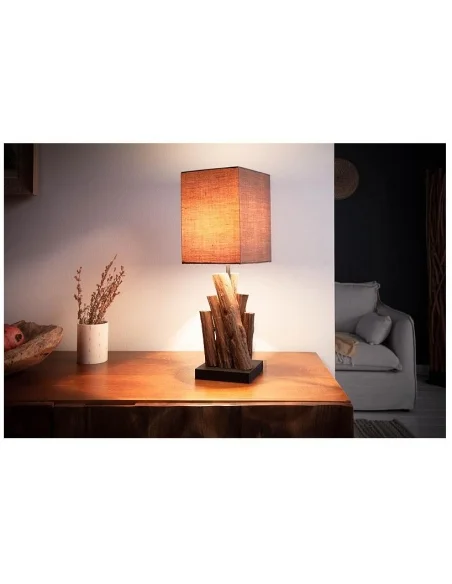 Stolní lampa čistá příroda železné dřevo 45cm