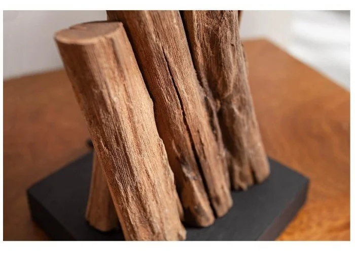 Stolní lampa čistá příroda železné dřevo 45cm