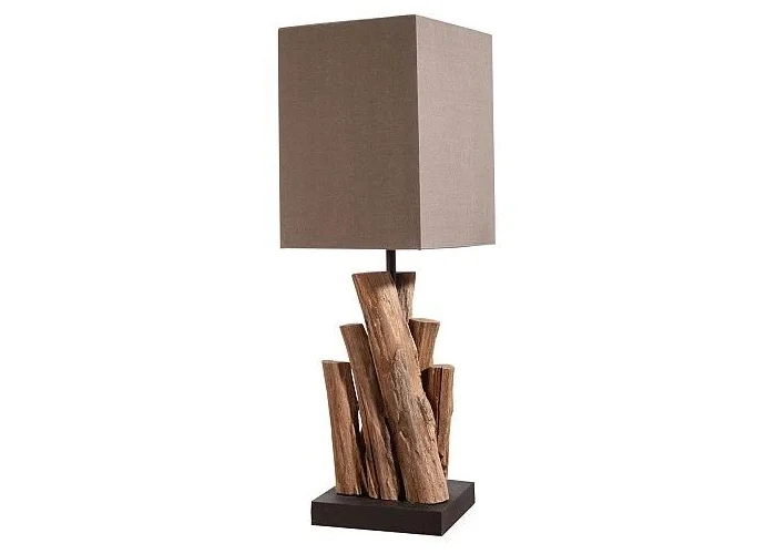 Stolní lampa čistá příroda železné dřevo 45cm