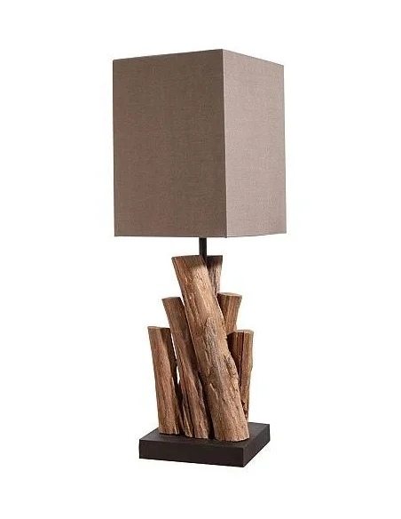 Stolní lampa čistá příroda železné dřevo 45cm