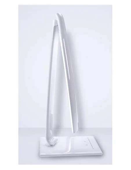 Solight LED stolní lampička stmívatelná, 12W, volba teploty světla, USB, bílý lesk