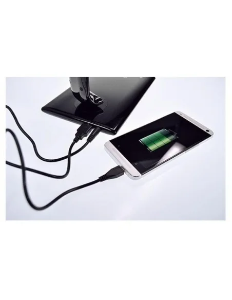 Solight LED stolní lampička stmívatelná, 12W, volba teploty světla, USB, bílý lesk