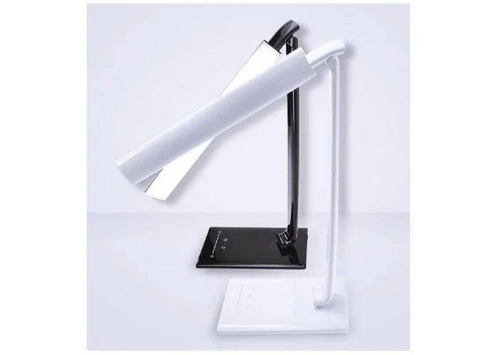 Solight LED stolní lampička stmívatelná, 12W, volba teploty světla, USB, bílý lesk