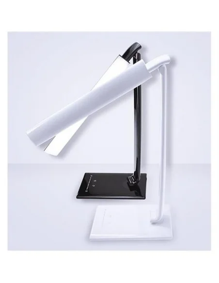 Solight LED stolní lampička stmívatelná, 12W, volba teploty světla, USB, bílý lesk