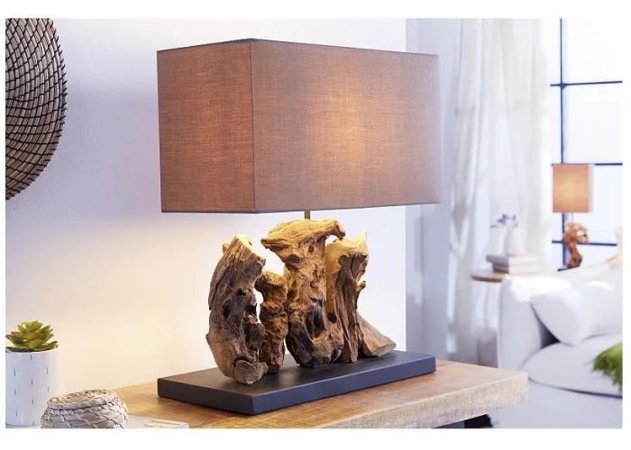 Stolní lampa v naplaveném dřevě Aragon