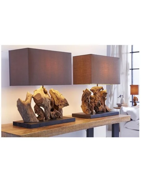 Stolní lampa v naplaveném dřevě Aragon