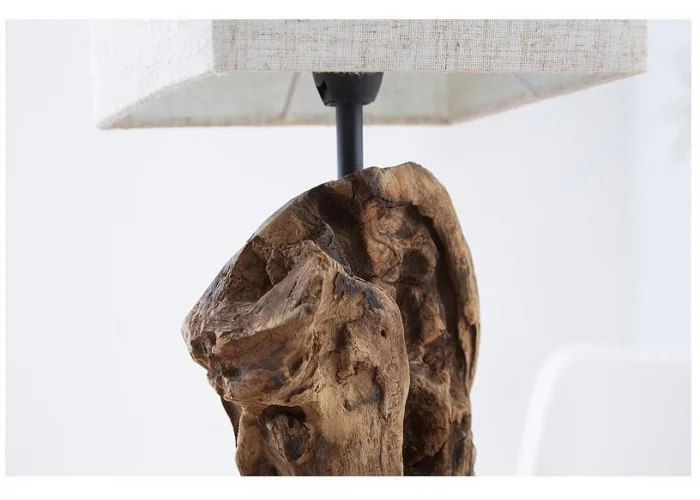 Stolní lampa z masivního dřeva Hypnotic béžová