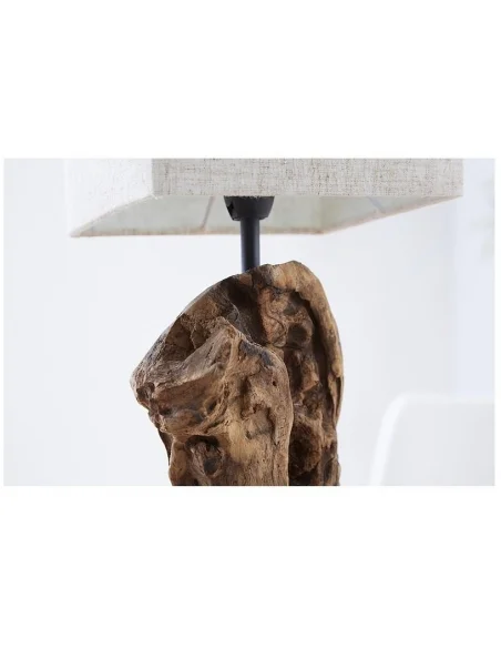 Stolní lampa z masivního dřeva Hypnotic béžová