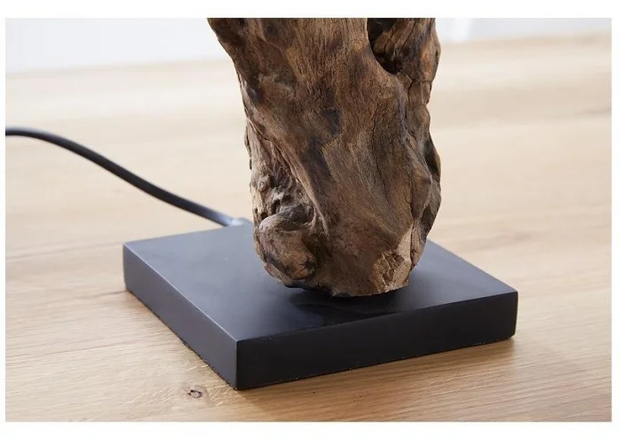 Stolní lampa z masivního dřeva Hypnotic béžová