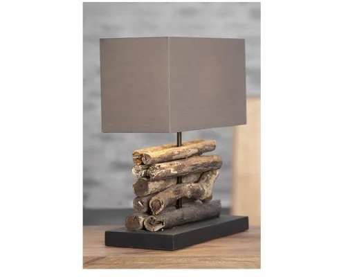 Stolní lampa z přírodního dřeva Perifere hnědá 2