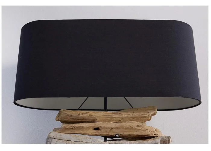 Stolní lampa z přírodního dřeva Perifere černá