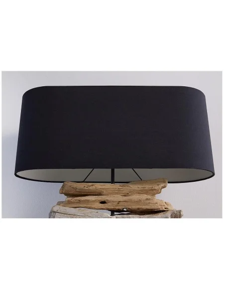 Stolní lampa z přírodního dřeva Perifere černá