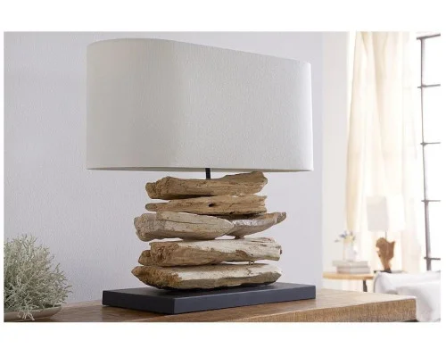 Stolní lampa v přírodního dřevě Riverine Bílá 2