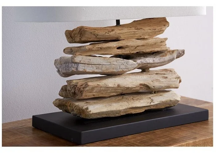 Stolní lampa v přírodního dřevě Riverine Bílá