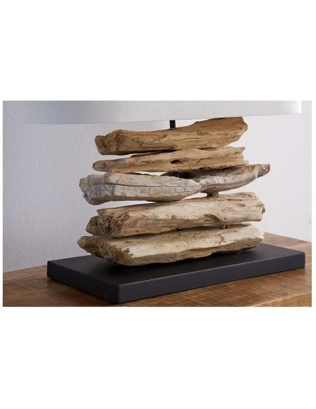 Stolní lampa v přírodního dřevě Riverine Bílá