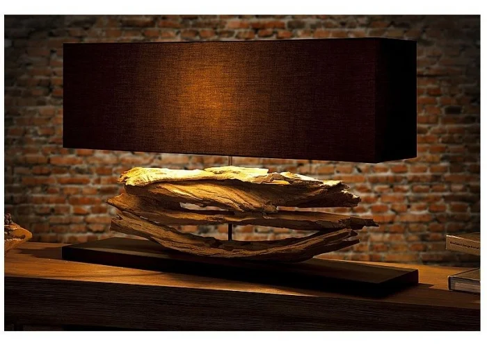 Stolní lampa v přírodního dřeva Riverine černá