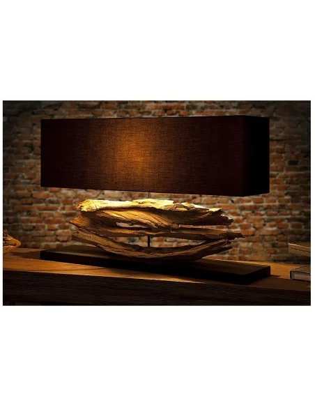 Stolní lampa v přírodního dřeva Riverine černá