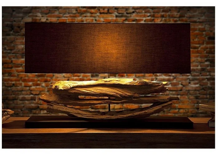 Stolní lampa v přírodního dřeva Riverine černá