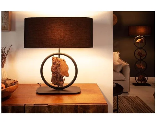 Stolní lampa Element černá akácie 58cm