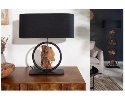 Stolní lampa Element černá akácie 58cm 2