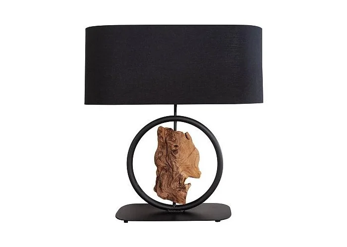 Stolní lampa Element černá akácie 58cm