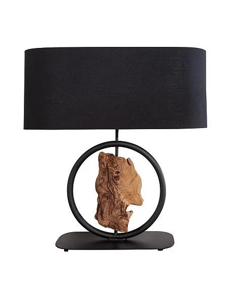 Stolní lampa Element černá akácie 58cm