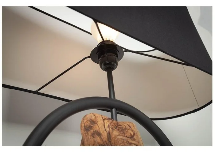 Stolní lampa Element černá akácie 58cm