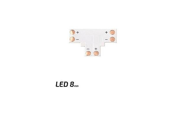 BERGE spojka pro LED pásky - T - CN17 - 10mm - 2pin - SMD 5050, 5630, 5730