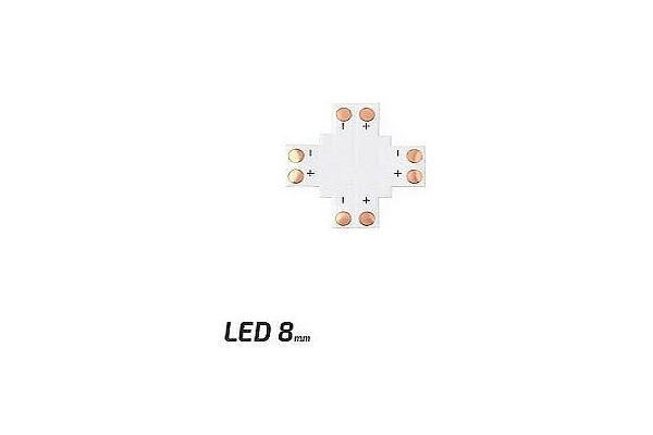 BERGE spojka pro LED pásky - X - CN21 - 10mm - 2pin - SMD 5050, 5630, 5730