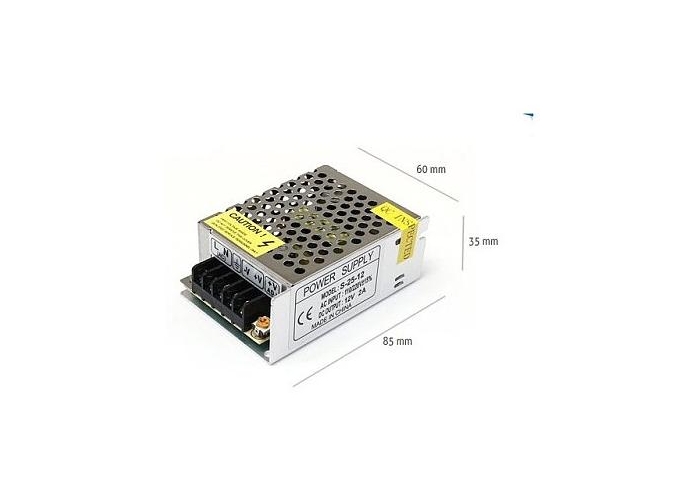 Napájecí zdroj pro LED pásky 2A 24W 12V DC plech