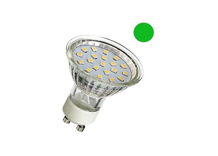 LED žárovka - Berge - GU10 - 1W - 80Lm - 230V - zelená