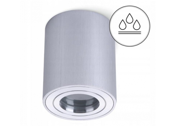 LED svítidlo koupelnové B7140 - kruhové - stříbrná + patice GU10