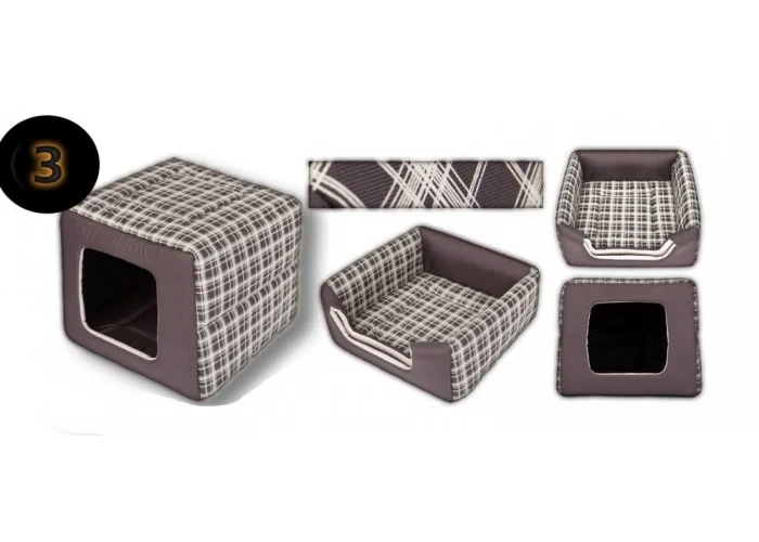 Pelíšek DOUBLE BOX+bouda a pelech in One - dekor 3