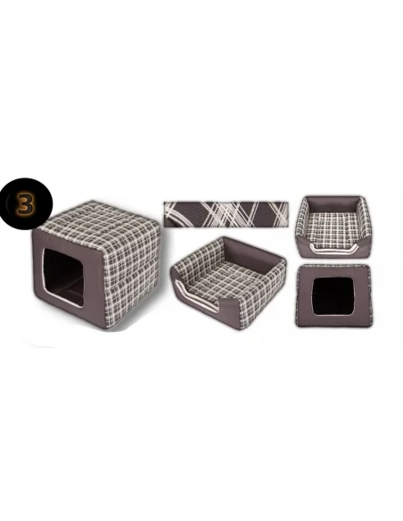 Pelíšek DOUBLE BOX+bouda a pelech in One - dekor 3