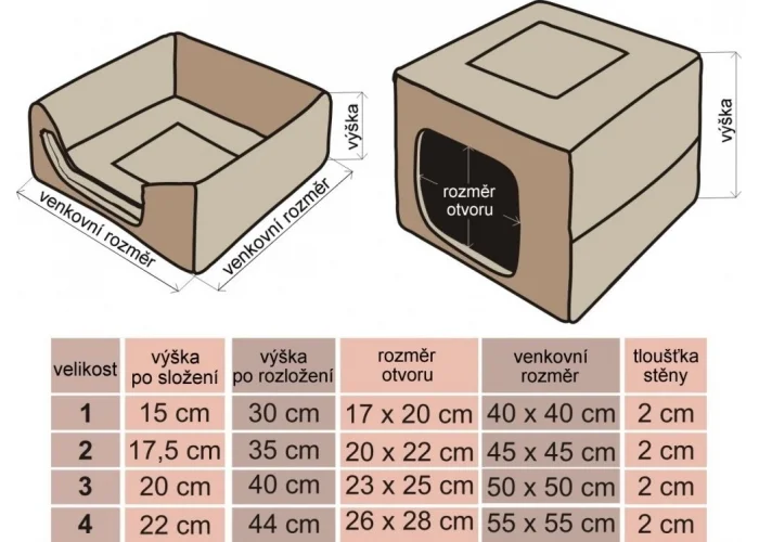 Pelíšek DOUBLE BOX+bouda a pelech in One - dekor 6