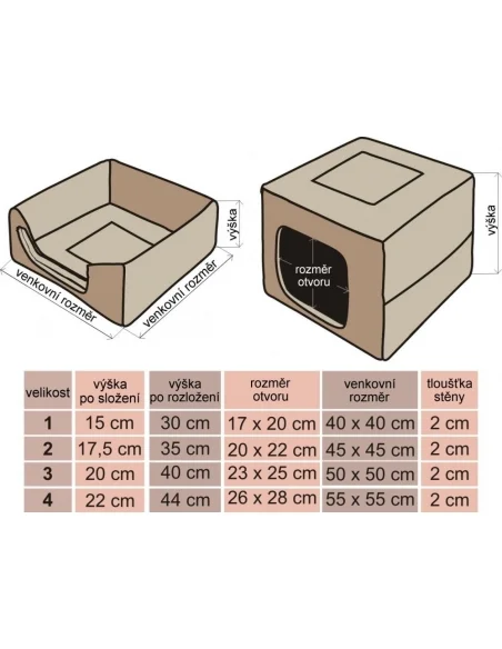 Pelíšek DOUBLE BOX+bouda a pelech in One - dekor 6