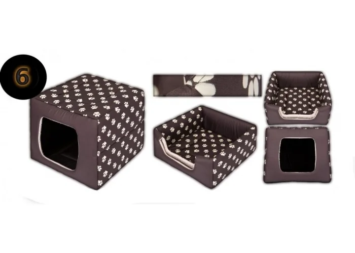 Pelíšek DOUBLE BOX+bouda a pelech in One - dekor 6