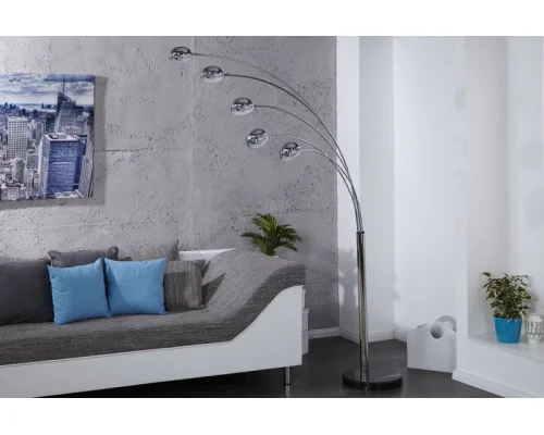 Stojací lampa Pět Světel - chrom 2