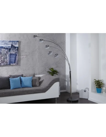 Stojací lampa Pět Světel - chrom