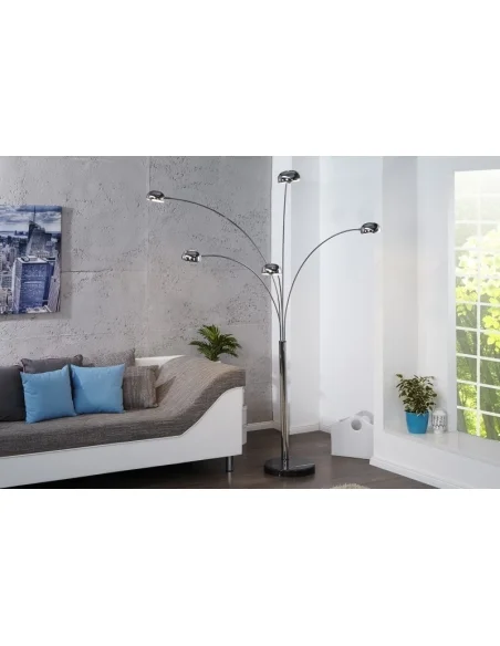 Stojací lampa Pět Světel - chrom