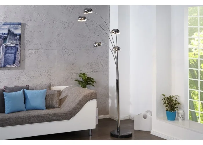 Stojací lampa Pět Světel - chrom