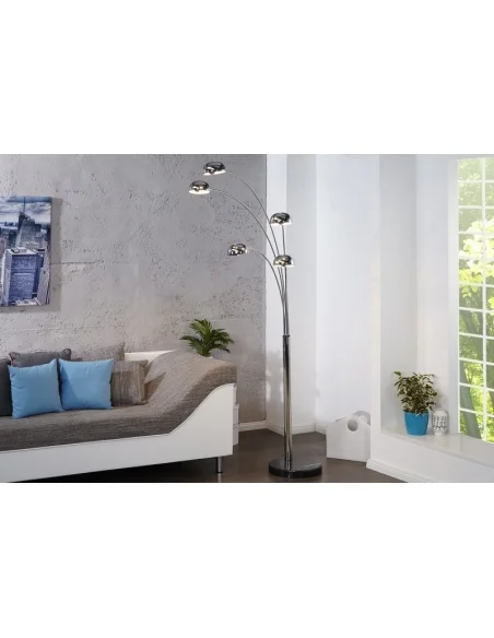 Stojací lampa Pět Světel - chrom